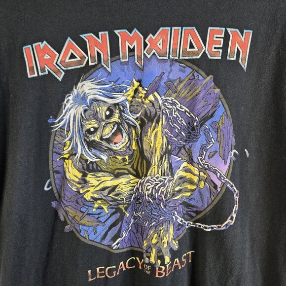 Vtg Iron Maiden "Legacy Of The Beast" World Tour T-Shirt Men LG Official Merch - Picture 4 of 8